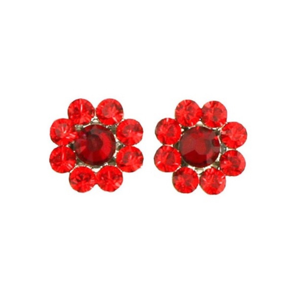 Tarina Tarantino red crystal flower earrings